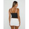 imageTrendy Queen Womens Camisole Tube Tops with Adjustable Spaghetti Strap Cute Summer Going Out Crop Tops 2025Black