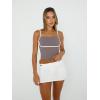 imageTrendy Queen Womens Camisole Tube Tops with Adjustable Spaghetti Strap Cute Summer Going Out Crop Tops 2025Coffee Grey