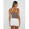 imageTrendy Queen Womens Camisole Tube Tops with Adjustable Spaghetti Strap Cute Summer Going Out Crop Tops 2025Coffee Grey