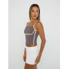 imageTrendy Queen Womens Camisole Tube Tops with Adjustable Spaghetti Strap Cute Summer Going Out Crop Tops 2025Coffee Grey