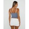 imageTrendy Queen Womens Camisole Tube Tops with Adjustable Spaghetti Strap Cute Summer Going Out Crop Tops 2025Haze Blue