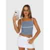 imageTrendy Queen Womens Camisole Tube Tops with Adjustable Spaghetti Strap Cute Summer Going Out Crop Tops 2025Haze Blue