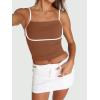imageTrendy Queen Womens Camisole Tube Tops with Adjustable Spaghetti Strap Cute Summer Going Out Crop Tops 2025Mocha Brown