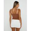 imageTrendy Queen Womens Camisole Tube Tops with Adjustable Spaghetti Strap Cute Summer Going Out Crop Tops 2025Mocha Brown