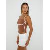 imageTrendy Queen Womens Camisole Tube Tops with Adjustable Spaghetti Strap Cute Summer Going Out Crop Tops 2025Mocha Brown
