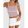 imageTrendy Queen Womens Camisole Tube Tops with Adjustable Spaghetti Strap Cute Summer Going Out Crop Tops 2025Pink