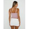 imageTrendy Queen Womens Camisole Tube Tops with Adjustable Spaghetti Strap Cute Summer Going Out Crop Tops 2025Pink