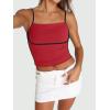 imageTrendy Queen Womens Camisole Tube Tops with Adjustable Spaghetti Strap Cute Summer Going Out Crop Tops 2025Red
