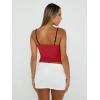 imageTrendy Queen Womens Camisole Tube Tops with Adjustable Spaghetti Strap Cute Summer Going Out Crop Tops 2025Red