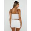 imageTrendy Queen Womens Camisole Tube Tops with Adjustable Spaghetti Strap Cute Summer Going Out Crop Tops 2025White