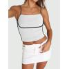 imageTrendy Queen Womens Camisole Tube Tops with Adjustable Spaghetti Strap Cute Summer Going Out Crop Tops 2025White