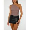 imageTrendy Queen Womens Going Out Tops Summer One Off Shoulder Tank Tube Crop Outfit Cute Shirts Cami Corset Fashion ClothesCoffee Grey