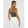 imageTrendy Queen Womens Spaghetti Strap Tank Tops Adjustable Cute Camisole Going Out Crop Tops Summer ClothesArmygreen