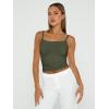 imageTrendy Queen Womens Spaghetti Strap Tank Tops Adjustable Cute Camisole Going Out Crop Tops Summer ClothesArmygreen
