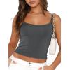 imageTrendy Queen Womens Spaghetti Strap Tank Tops Adjustable Cute Camisole Going Out Crop Tops Summer ClothesDarkgrey