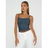 imageTrendy Queen Womens Spaghetti Strap Tank Tops Adjustable Cute Camisole Going Out Crop Tops Summer ClothesHazeblue