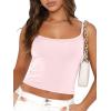 imageTrendy Queen Womens Spaghetti Strap Tank Tops Adjustable Cute Camisole Going Out Crop Tops Summer ClothesPink