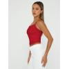 imageTrendy Queen Womens Spaghetti Strap Tank Tops Adjustable Cute Camisole Going Out Crop Tops Summer ClothesRed