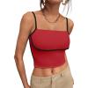 imageTrendy Queen Womens Camisole Tube Tops with Adjustable Spaghetti Strap Cute Summer Going Out Crop Tops 2025Red