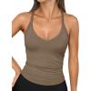 imageTrendy Queen Womens Ribbed Tank Tops Racerback Summer Basic Camisole V Neck Going Out Slim Fit Fashion Clothes 2025Coffeegrey