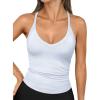 imageTrendy Queen Womens Ribbed Tank Tops Racerback Summer Basic Camisole V Neck Going Out Slim Fit Fashion Clothes 2025White