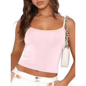 imageTrendy Queen Womens Spaghetti Strap Tank Tops Adjustable Cute Camisole Going Out Crop Tops Summer ClothesPink