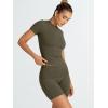 imageTrendy Queen Womens 2 Piece Workout Sets Short Matching Lounge Sets Summer Clothes Going Out Gym OutfitsArmygreen