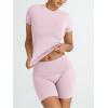 imageTrendy Queen Womens 2 Piece Workout Sets Short Matching Lounge Sets Summer Clothes Going Out Gym OutfitsBabypink