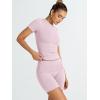 imageTrendy Queen Womens 2 Piece Workout Sets Short Matching Lounge Sets Summer Clothes Going Out Gym OutfitsBabypink