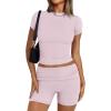 imageTrendy Queen Womens 2 Piece Workout Sets Short Matching Lounge Sets Summer Clothes Going Out Gym OutfitsBabypink