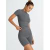 imageTrendy Queen Womens 2 Piece Workout Sets Short Matching Lounge Sets Summer Clothes Going Out Gym OutfitsDarkgrey