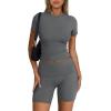 imageTrendy Queen Womens 2 Piece Workout Sets Short Matching Lounge Sets Summer Clothes Going Out Gym OutfitsDarkgrey