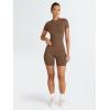 imageTrendy Queen Womens 2 Piece Workout Sets Short Matching Lounge Sets Summer Clothes Going Out Gym OutfitsMochabrown
