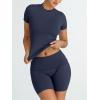 imageTrendy Queen Womens 2 Piece Workout Sets Short Matching Lounge Sets Summer Clothes Going Out Gym OutfitsNavyblue
