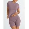 imageTrendy Queen Womens 2 Piece Workout Sets Short Matching Lounge Sets Summer Clothes Going Out Gym OutfitsNutmeg