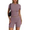 imageTrendy Queen Womens 2 Piece Workout Sets Short Matching Lounge Sets Summer Clothes Going Out Gym OutfitsNutmeg