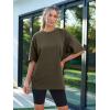 imageTrendy Queen Womens Fashion Workout T Shirts Athletic Plus Size Tops Summer Trendy Clothes 2025 Short Sleeve Spring TeeArmygreen