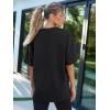 imageTrendy Queen Womens Fashion Workout T Shirts Athletic Plus Size Tops Summer Trendy Clothes 2025 Short Sleeve Spring TeeBlack