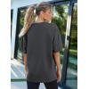 imageTrendy Queen Womens Fashion Workout T Shirts Athletic Plus Size Tops Summer Trendy Clothes 2025 Short Sleeve Spring TeeBlackgrey