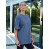 imageTrendy Queen Womens Fashion Workout T Shirts Athletic Plus Size Tops Summer Trendy Clothes 2025 Short Sleeve Spring TeeBlue