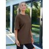 imageTrendy Queen Womens Fashion Workout T Shirts Athletic Plus Size Tops Summer Trendy Clothes 2025 Short Sleeve Spring TeeCoffeebrown