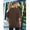 imageTrendy Queen Womens Fashion Workout T Shirts Athletic Plus Size Tops Summer Trendy Clothes 2025 Short Sleeve Spring TeeCoffeebrown