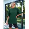 imageTrendy Queen Womens Fashion Workout T Shirts Athletic Plus Size Tops Summer Trendy Clothes 2025 Short Sleeve Spring TeeDarkgreen