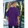 imageTrendy Queen Womens Fashion Workout T Shirts Athletic Plus Size Tops Summer Trendy Clothes 2025 Short Sleeve Spring TeeDarkpurple
