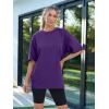 imageTrendy Queen Womens Fashion Workout T Shirts Athletic Plus Size Tops Summer Trendy Clothes 2025 Short Sleeve Spring TeeDarkpurple