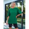 imageTrendy Queen Womens Fashion Workout T Shirts Athletic Plus Size Tops Summer Trendy Clothes 2025 Short Sleeve Spring TeeGreen