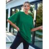 imageTrendy Queen Womens Fashion Workout T Shirts Athletic Plus Size Tops Summer Trendy Clothes 2025 Short Sleeve Spring TeeGreen
