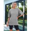 imageTrendy Queen Womens Fashion Workout T Shirts Athletic Plus Size Tops Summer Trendy Clothes 2025 Short Sleeve Spring TeeGrey