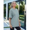 imageTrendy Queen Womens Fashion Workout T Shirts Athletic Plus Size Tops Summer Trendy Clothes 2025 Short Sleeve Spring TeeGreygreen