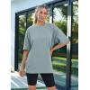 imageTrendy Queen Womens Fashion Workout T Shirts Athletic Plus Size Tops Summer Trendy Clothes 2025 Short Sleeve Spring TeeGreygreen